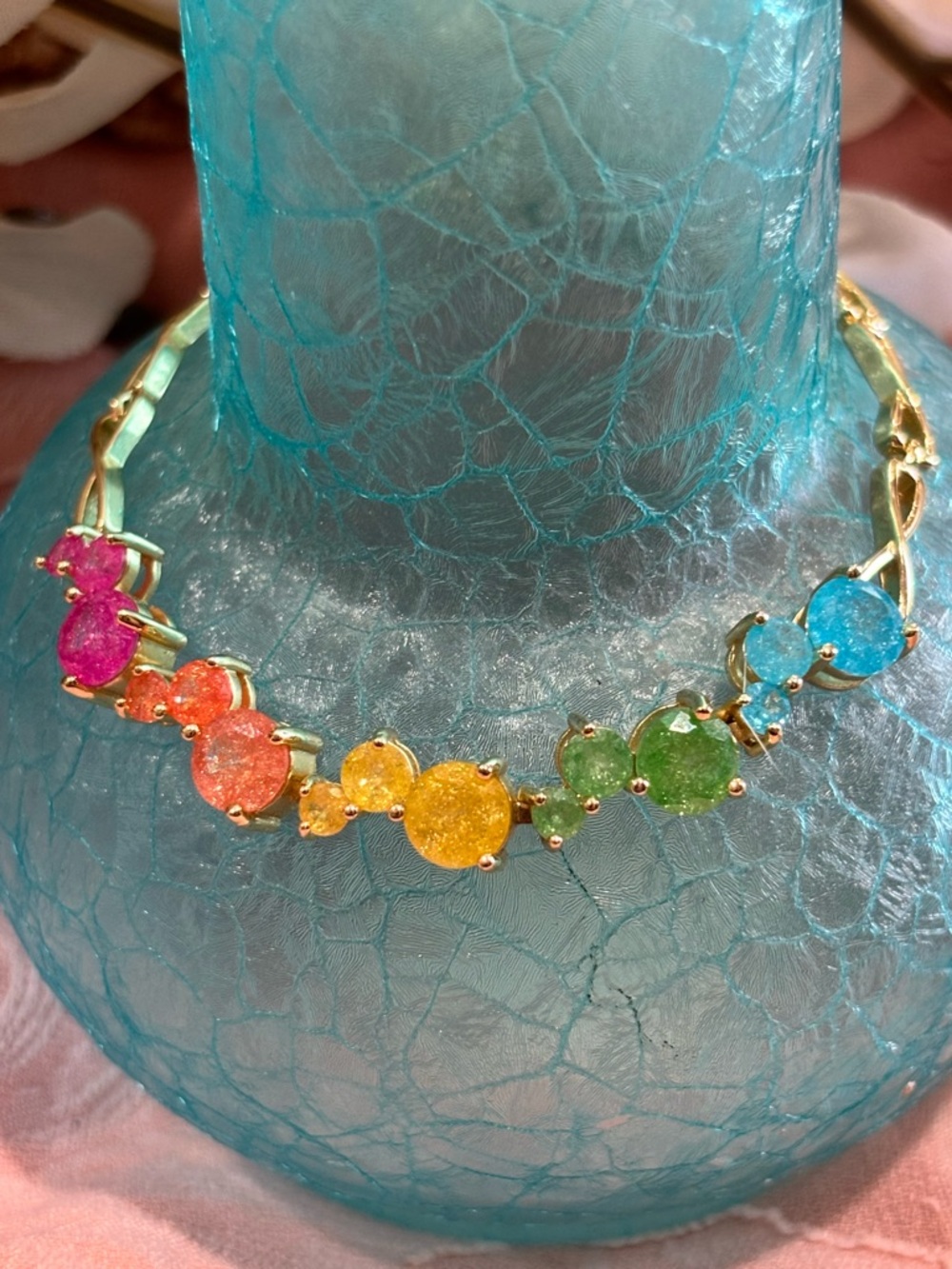 18kt Gold filled Rainbow Multicolor Crystal Bracelet